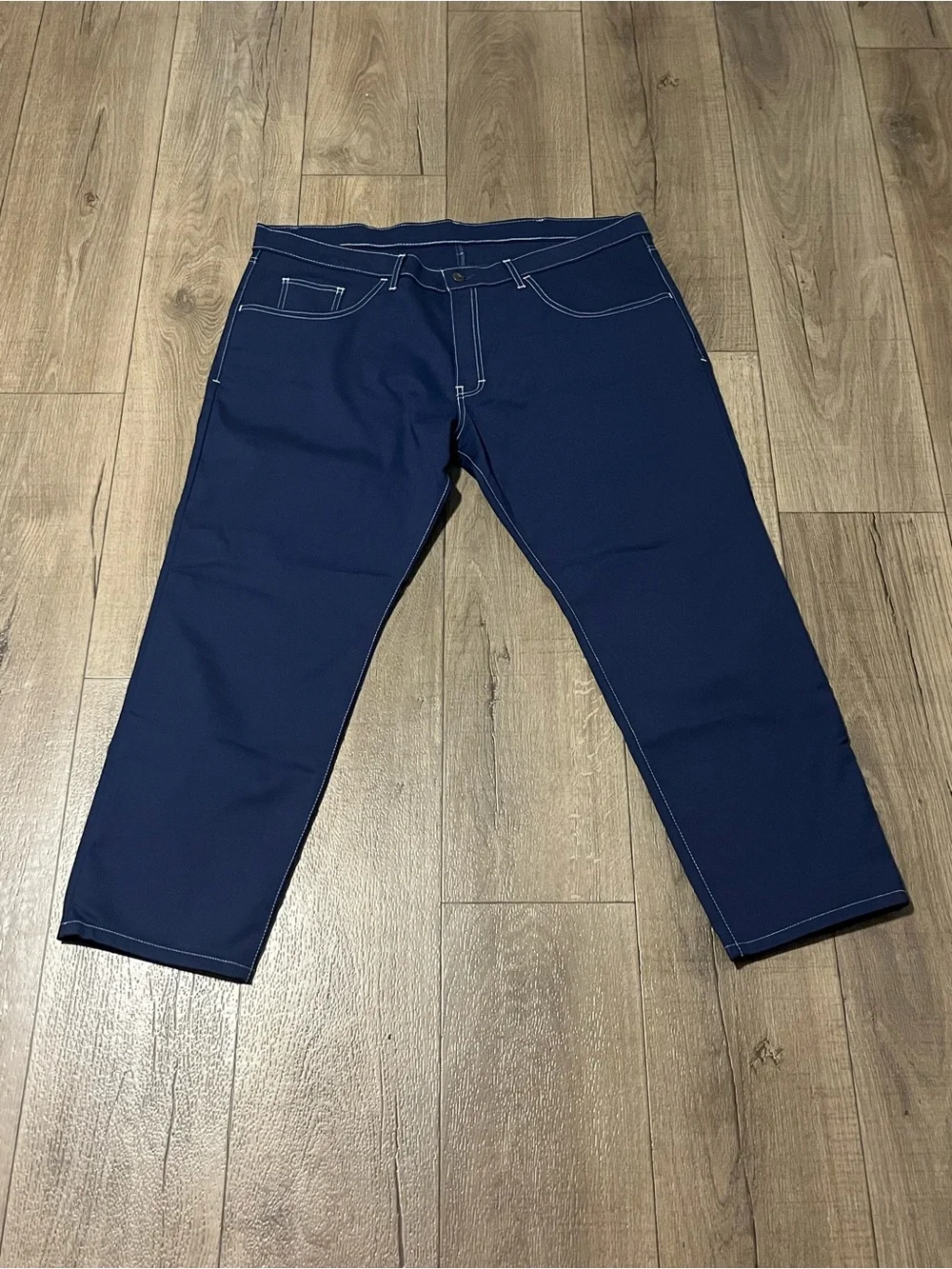Blue Delta Pants Mens 42x29 Blue Chino 5 Pocket Slim Fit Custom Casual